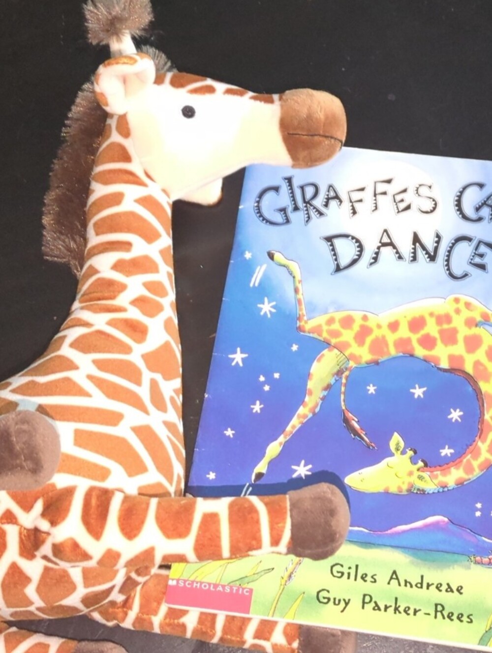 Scholastic "Grass Can't Dance" And Orange and White Giraffe Plush Toy Bundle